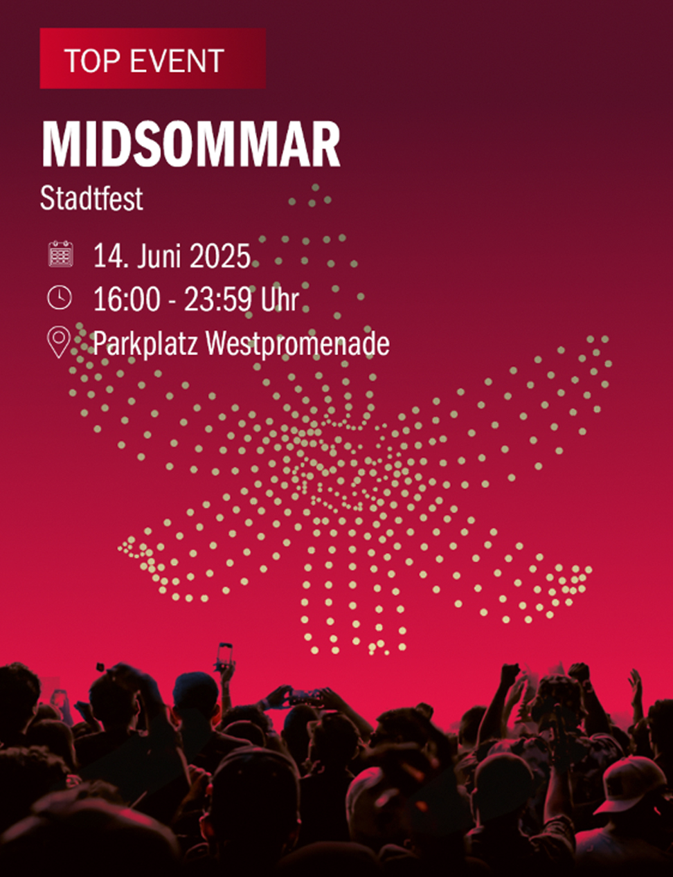 Bühne mit rotem Hintergrund